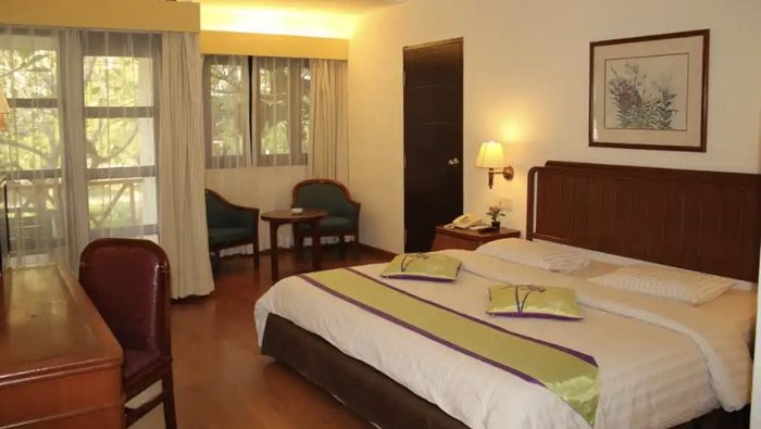Foto: Potret kamar di Theme Park & Resort Hotel Pantai Cermin. (Istimewa)