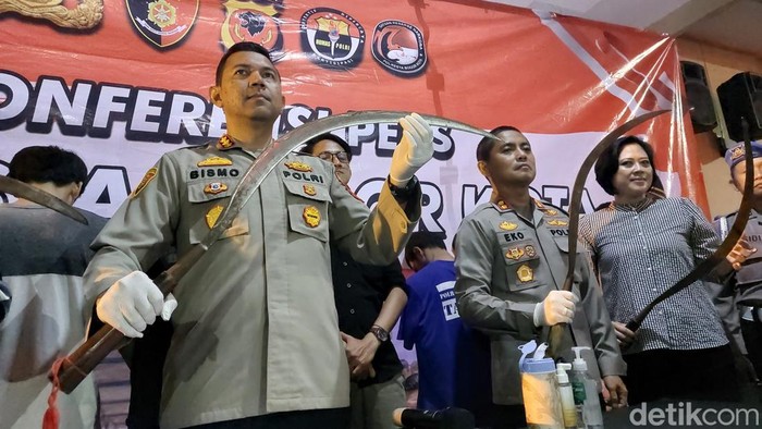 Kapolresta Bogor Kota Kombes Bismo Teguh Prakoso merilis penangkapan dua pelaku curanmor spesialis indekos (M Sholihin/detikcom)