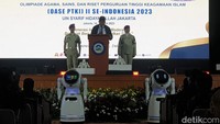 Rektor UIN Jakarta, Prof Asep Saepudin Jahar dalam sambutan menyampaikan harapan agar olimpiade ini menjadi dorongan semangat dan menaikkan reputasi perguruan tinggi keagamaan Islam di Indonesia. Foto: Devita Savitri/detikEdu