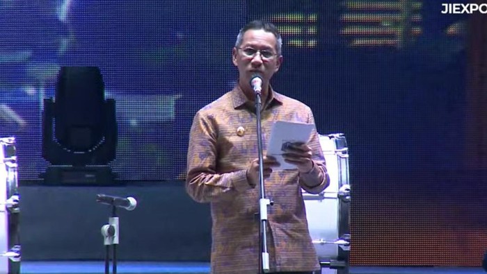 Pj Gubernur DKI Jakarta Heru Budi Hartono di pembukaan Jakarta Fair Kemayoran 2023 (dok.YouTube JIExpoTV)