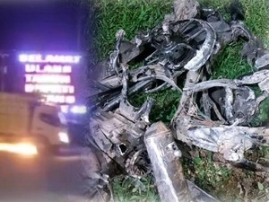 Gempar Truk Ekspedisi Tabrak dan Seret Motor hingga Terbakar di Jambi