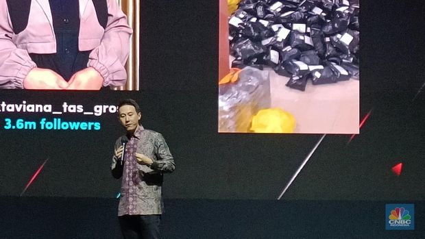 CEO Shou Chew datang ke Indonesia dalam acara Tiktok Southeast Asia Forum 2023, di Jakarta, Kamis (15/6/2023). (CNBC Indonesia/Novina Putri Bestari)