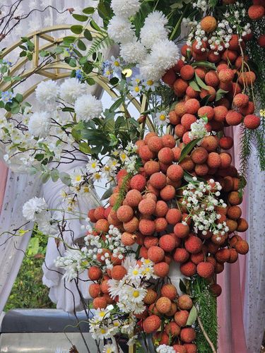 Dekorasi pernikahan pakai buah leci