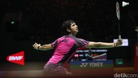 Rajawat berhasil mengalahkan Ginting di gim pertama dengan skor 22-20.  