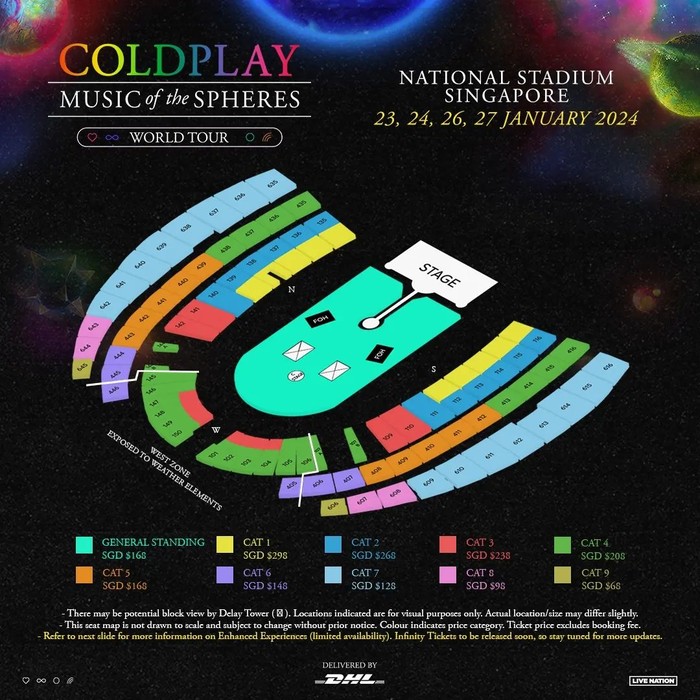 Harga Tiket Konser Coldplay Singapura 2024