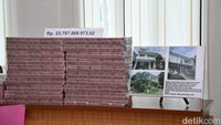 Tidak hanya uang Rp 23 miliar lebih, jaksa penyidik juga sebelumnya berhasil menyita aset berupa rumah mewah senilai Rp 7 miliar yang berdiri di atas 2 bidang tanah di kawasan Kota Tangerang Selatan. Jaksa menyebut rumah itu milik tersangka korupsi Eks Dirut Bank Jambi. Foto: Ferdi Almunanda/detikcom