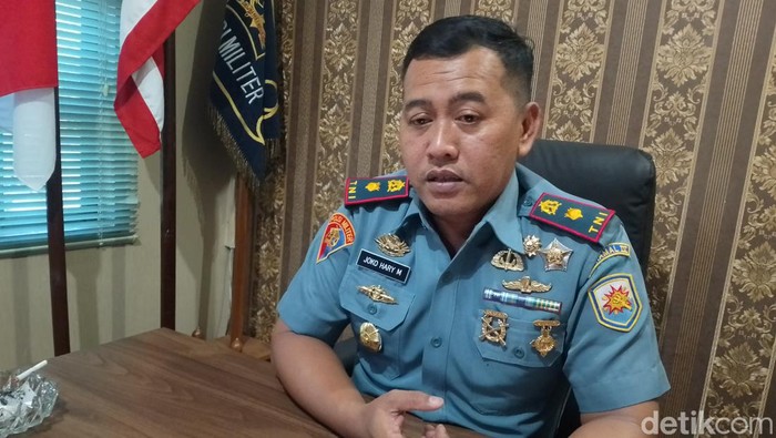 Komandan Polisi Militer Lantamal IV Mayor Laut (PM) Joko Hary Mulyono. (Alamuddin Hamapu/detikSumut)