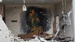 Mural Hiasi Sisa-sisa Rumah yang Hancur di Gaza