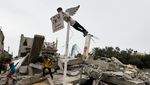Mural Hiasi Sisa-sisa Rumah yang Hancur di Gaza