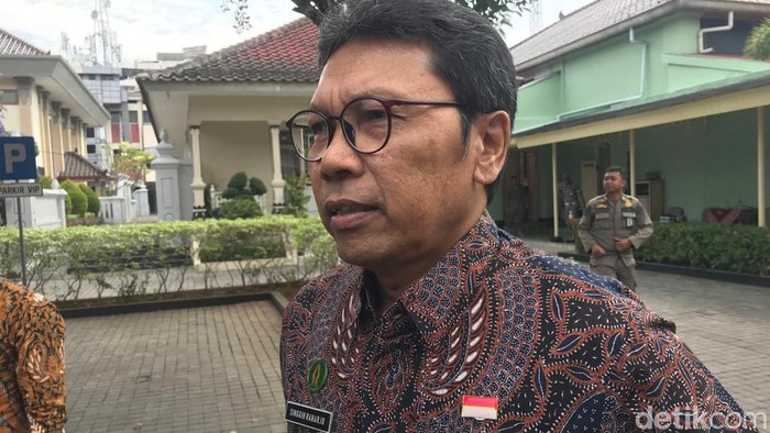 Pj Wali Kota Jogja Singgih Raharjo ditemui wartawan di kompleks Kepatihan, Kamis (15/6/2023).