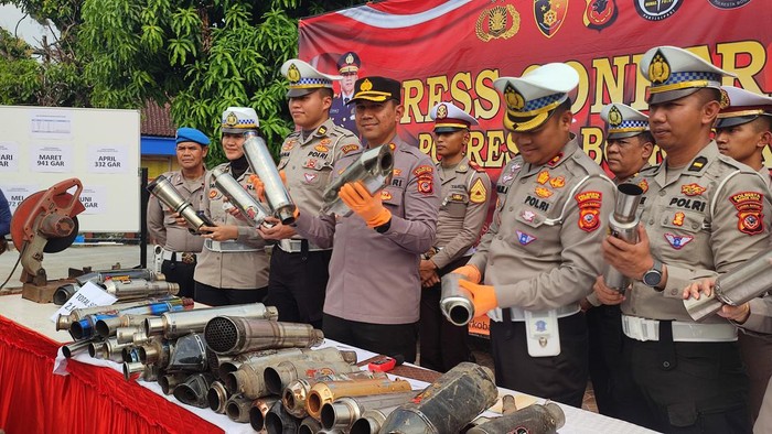 Polisi Sita 2.148 Knalpot Brong di Kota Bogor Selama 5 Bulan