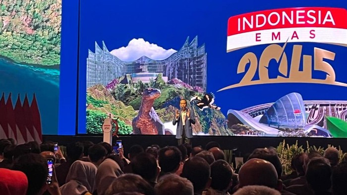 Presiden Jokowi di peluncuran Indonesia Emas 2045 (Azhar-detikcom)