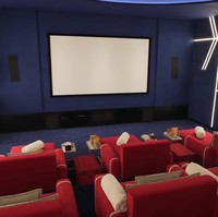 Masih di lantai basement, ada bioskop pribadi yang dihiasi sofa merah dan bantal empuk serta layar besar. Foto: Dok. YouTube Luxe List