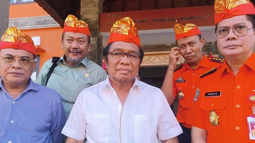 Wakil Ketua Komisi V DPR Ridwan Bae (tengah). (Triwidiyanti/detikBali)