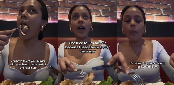 Makan Burger Pakai Pisau dan Garpu, Wanita Ini Diancam Pelayan Restoran