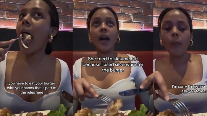 Makan Burger Pakai Pisau dan Garpu, Wanita Ini Diancam Pelayan Restoran