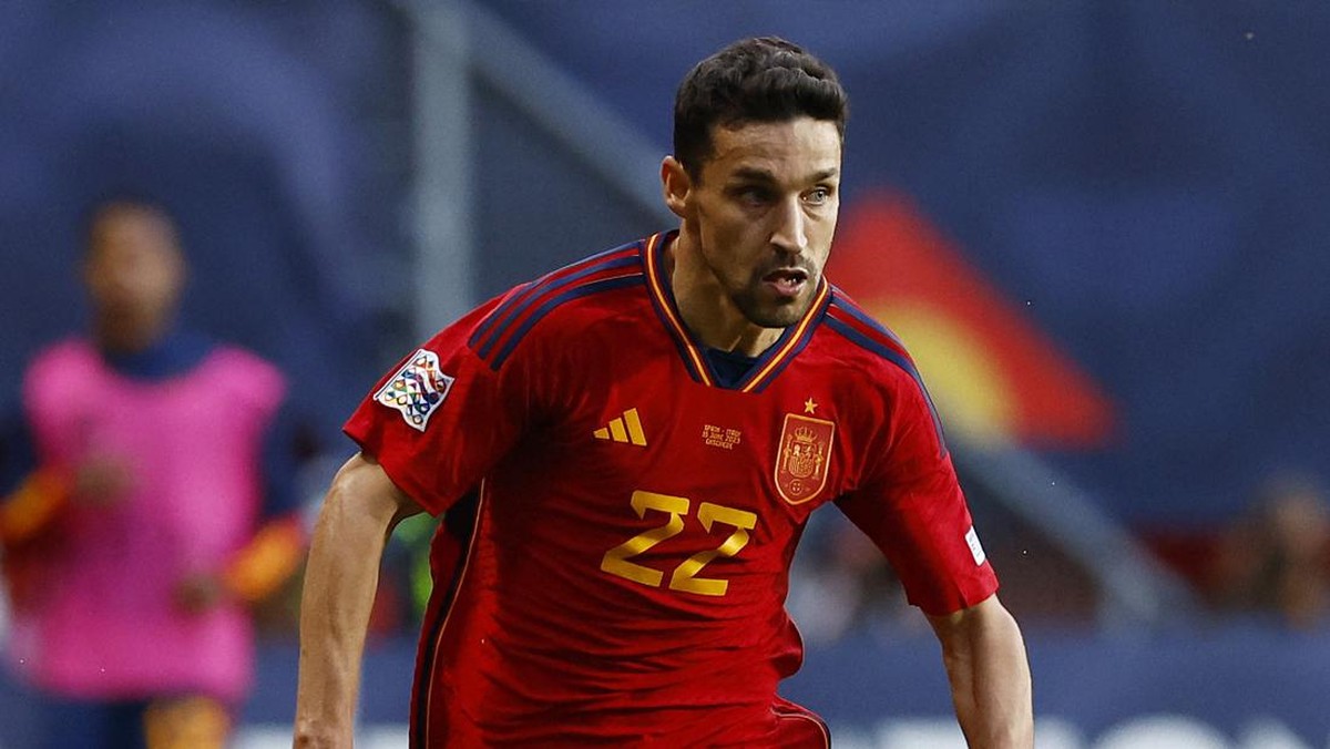 Jesus Navas bikin rekor usai tampil di Semifinal UEFA Nations League 2022/2023 (REUTERS/PIROSCHKA VAN DE WOUW)