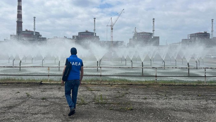 A view shows the Zaporizhzhia Nuclear Power Plant during the visit of the International Atomic Energy Agency (IAEA) expert mission in the course of Russia-Ukraine conflict outside Enerhodar in the Zaporizhzhia region, Russian-controlled Ukraine, June 15, 2023. International Atomic Energy Agency/Handout via REUTERS ATTENTION EDITORS - THIS IMAGE WAS PROVIDED BY A THIRD PARTY. NO RESALES. NO ARCHIVES. MANDATORY CREDIT.     TPX IMAGES OF THE DAY
