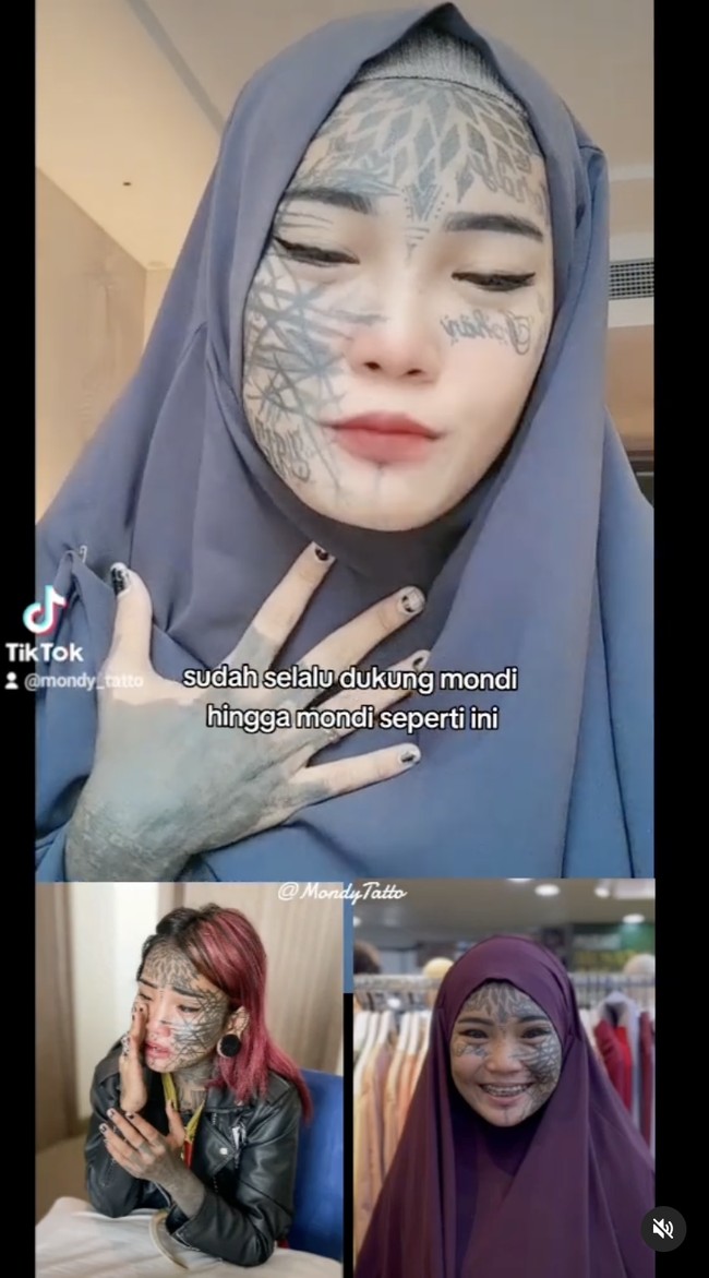 Video unggahan Ustaz Ebit Lew itu hingga kini sudah mendapat lebih dari 1,5 juta likes dan hampir 21 ribu komentar di Instagram. Awalnya netizen salut melihat aksi Ebit Lew dan sikap Mondy yang mau hijrah. Namun kini komentar di unggahan tersebut ramai mengungkap bahwa sosok Mondy bukanlah sekadar cewek punk yang berada di jalanan. Foto: Dok. TikTok Mondy Tatto, Instagram @ mondyy_tatto28