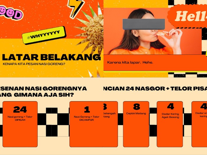 Tampilan presentasi untuk pesan nasi goreng