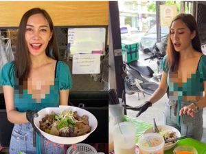 Duh! Penjual Mie Cantik dan Seksi Ini Bikin Pelanggan Rela Antre