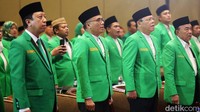 Partai Persatuan Pembangunan (PPP) menggelar rapat pimpinan nasional (Rapimnas) untuk menghadapi Pemilu 2024 di Hotel Sultan, Jakarta, Jumat (16/6/2023).  
