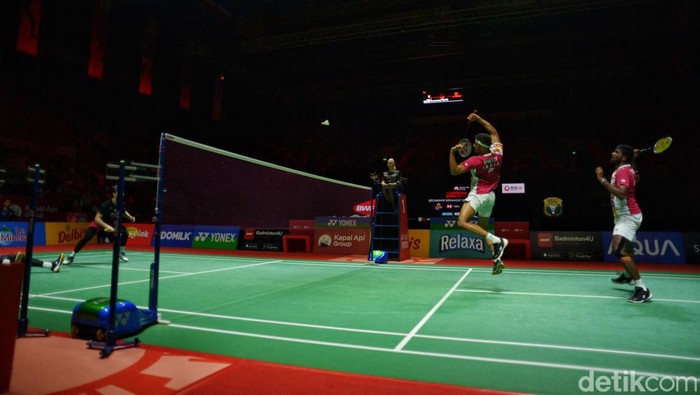 Ganda Putra India Lolos ke Final Indonesia Open 2023 Ganda putra bulutangkis India, Rangkireddy/Shetty berhasil mengalahkan ganda asal Korea, Kang Min Hyuk-Seo Seunh Jae dalam semifinal Indonesia Open 2023, di Istora Senayan Jakarta, Sabtu (17/6/2023). Rangkireddy/Shetty menang 17-21, 21-19 dan 21-18.