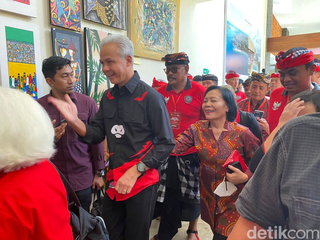 Ganjar hingga Megawati merapat ke agenda konsolidasi PDIP Bali. (Wildan/detikcom).