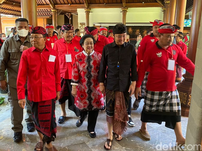 Ganjar hingga Megawati merapat ke agenda konsolidasi PDIP Bali. (Wildan/detikcom).
