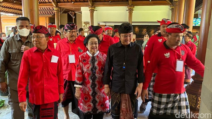 Ganjar hingga Megawati merapat ke agenda konsolidasi PDIP Bali. (Wildan/detikcom).