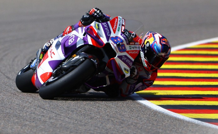 MotoGP - German Grand Prix - Sachsenring, Hohenstein-Ernstthal, Germany - June 17, 2023 Prima Pramac Racings Jorge Martin in action during the sprint race REUTERS/Lisi Niesner