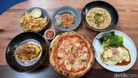 Salah satu menu lainnya ada Margherita Pizza (Rp 75.000), sajian ini termasuk ke dalam main course atau menu utama. Foto: detikFood