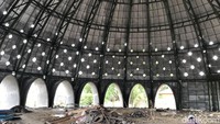 Masjid Agung Kubah Timah didesain oleh Ridwan Kamil. Biaya yang dibutuhkan untuk membangun masjid ini sebesar Rp 60 milyar, sementara tahap pertama sudah digelontorkan Rp 35 miliar. Foto: Deni Wahyono/detikcom