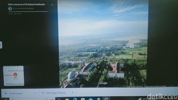 Pemandangan pesantren Al-Zaytun dari udara