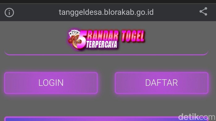 Peretasan situs Desa Tanggel Blora, Sabtu (17/6/2023).