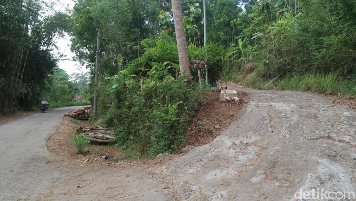 Suasana di Kampung Pitu, Pedukuhan Nglanggeran Wetan, Kalurahan Nglanggeran, Kapanewon Patuk, Kabupaten Gunungkidul, Jumat (16/6/2023).