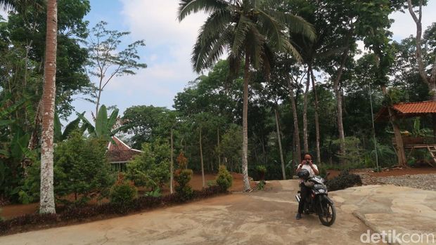 Suasana di kawasan Kampung Pitu, Pedukuhan Nglanggeran Wetan, Kalurahan Nglanggeran, Kapanewon Patuk, Kabupaten Gunungkidul, Jumat (16/6/2023).