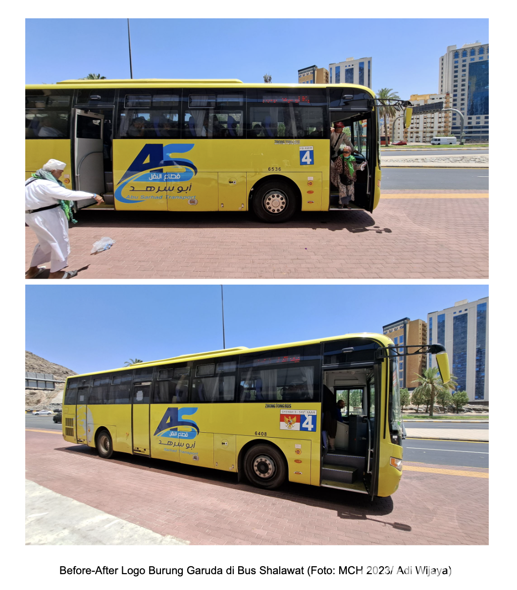 Bus Shalawat tanpa logo burung garuda