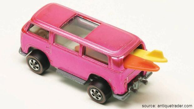 Hot wheels Pink Rear Loading Beach Bomb yang diproduksi 1969