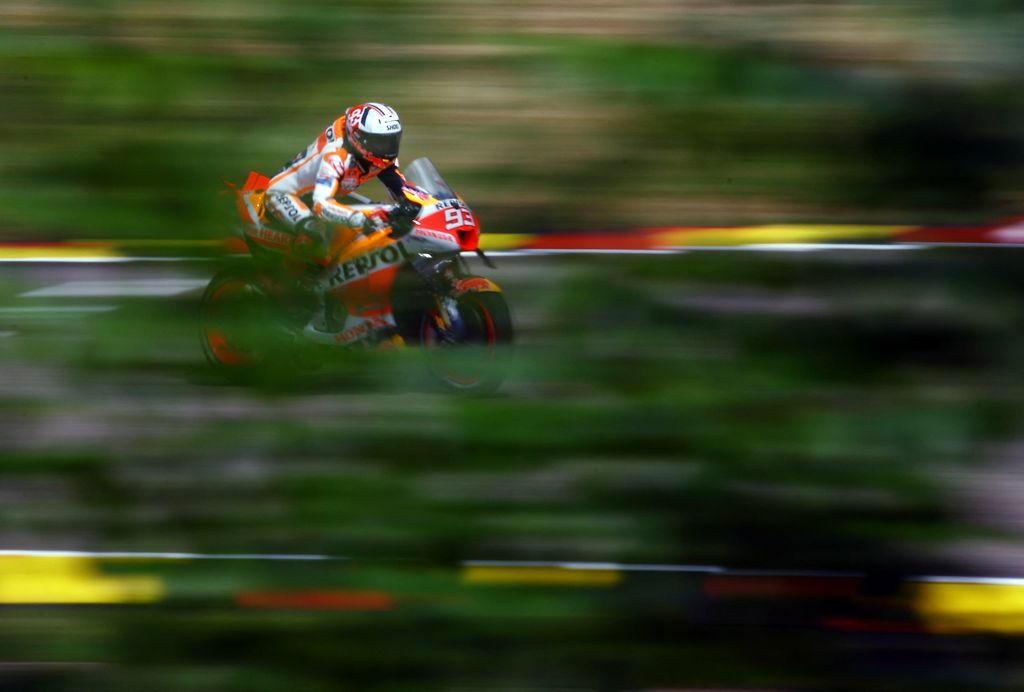 MotoGP - German Grand Prix - Sachsenring, Hohenstein-Ernstthal, Germany - June 17, 2023 Repsol Honda Team's Marc Marquez in action during qualifying REUTERS/Lisi Niesner