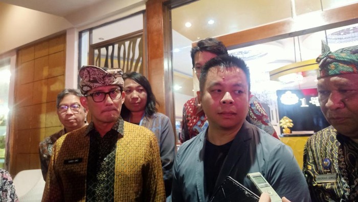 Menteri Pariwisata dan Ekonomi Kreatif (Menparekraf), Sandiaga Salahuddin ketika ditemui di Nusa Dua, Badung, Bali pada Sabtu (17/6/2023) malam.