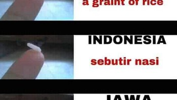 Upo Bahasa Jawa untuk sebutir nasi, simpel banget ya? Foto: Twitter/jawafess