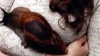 Ada juga Magdalena Dusza asal Polandia. Ia bahkan memberi nama bekicot raksasa peliharaannya dengan sebutan Misiek. Foto: Caters News Agency