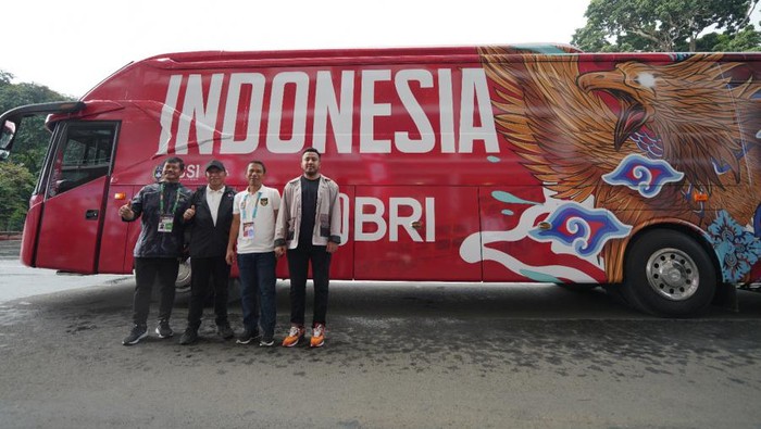 Bus baru timnas Indonesia pemberian BRI