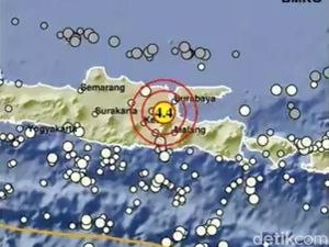 Gempa Mojokerto M 4,4 Bikin Surabaya Bergoyang