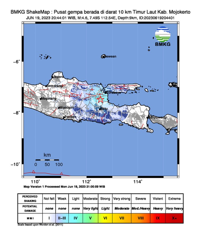 gempa mojokerto 4,6