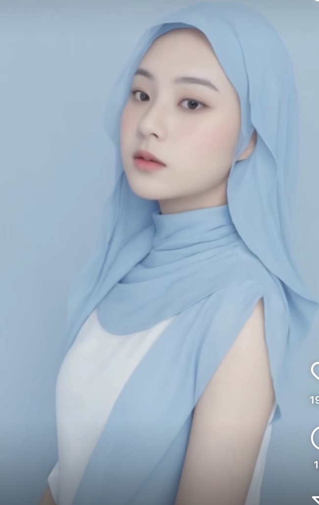 Influencer hijab Bianca Kartika juga ikut meramaikan tren aplikasi AI Korea. Beberapa netizen menyebut Bianca mirip artis Korea. “Mirip tzuyu twice ga sih ?” tulis akun Instagram @nenden*****. Foto: Instagram @biancakartika