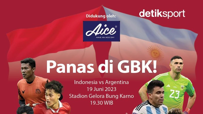 Infografis Indonesia vs Argentina dalam FIFA Match Day di Stadion Utama GBK, 19 Juni 2023.