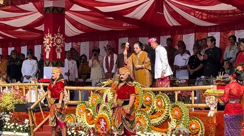 Pesta Kesenian Bali ke 45 resmi dibuka oleh Presiden RI ke 5 Megawati Soekarnoputri di Denpasar, Minggu (18/6/2023). (I Nyoman Adhisthaya Sawitra)