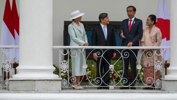 Presiden Joko Widodo terima kunjungan Kaisar Jepang Naruhito. (BAY ISMOYO/Pool via REUTERS)